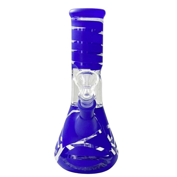 8" Color Spiral Beaker Bong Built-In Perc