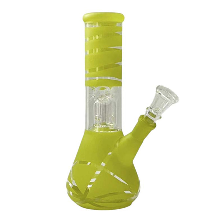 8" Color Spiral Beaker Bong Built-In Perc