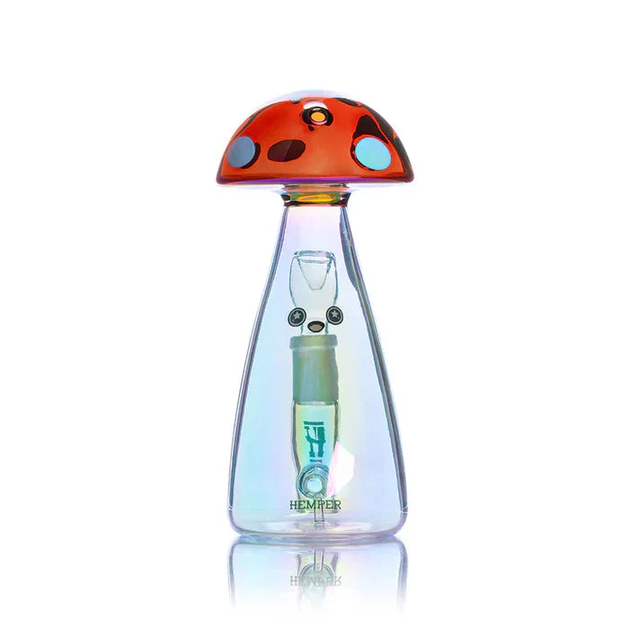 Hemper | 5.75" Trippy Shroom Glass Bong – Iridescent Finish [PP4867] | Jupiter Grass