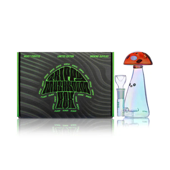 Hemper | 5.75" Trippy Shroom Glass Bong – Iridescent Finish [PP4867] | Jupiter Grass