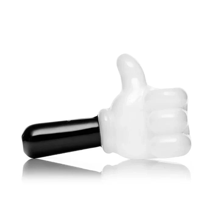 Hemper | 4" High Jinx Glass Hand Pipe Cartoon Thumbs Up Design