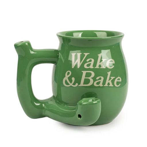 West Coast Gifts™ | Wake and Bake – Ceramic Mug Pipe [C246G] | Jupiter Grass