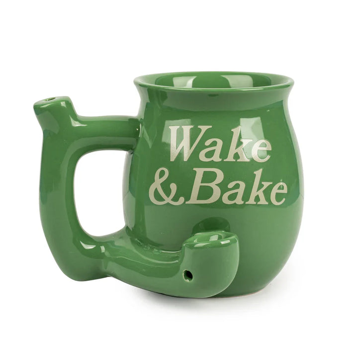 West Coast Gifts™ | Wake and Bake – Ceramic Mug Pipe [C246G] | Jupiter Grass