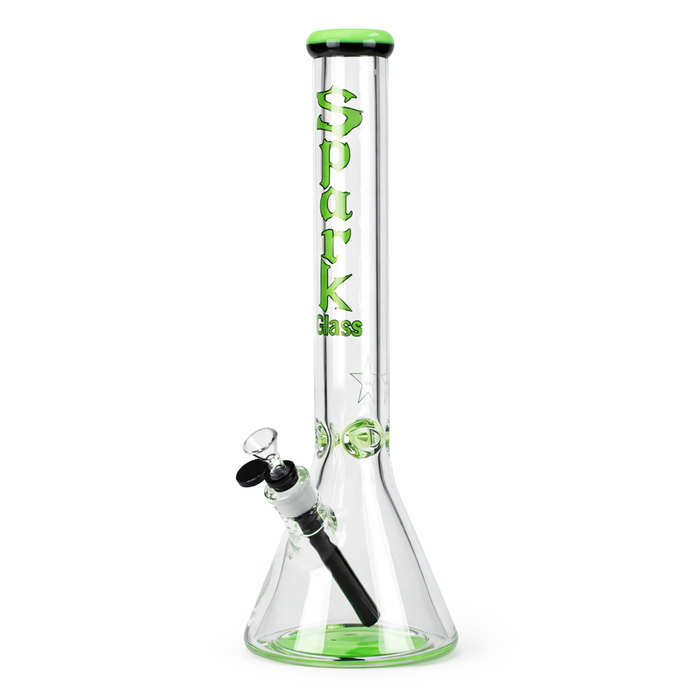 Spark  | 18" 9 mm glass water bong with thick base | Jupiter Grass