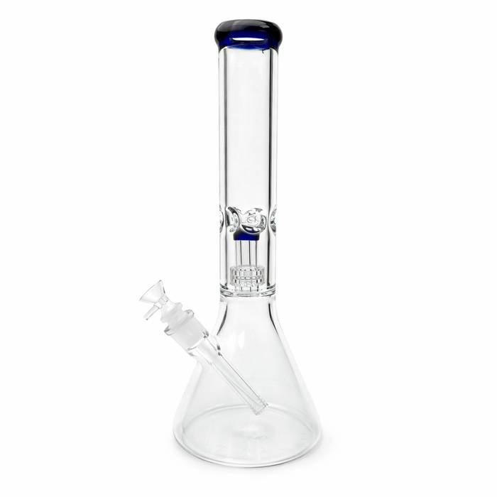 16" Color-Accented Glass Water Bong with Percolator | Jupiter Grass