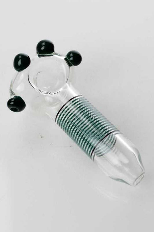 Heady 4 beads soft glass hand pipe | Jupiter Grass