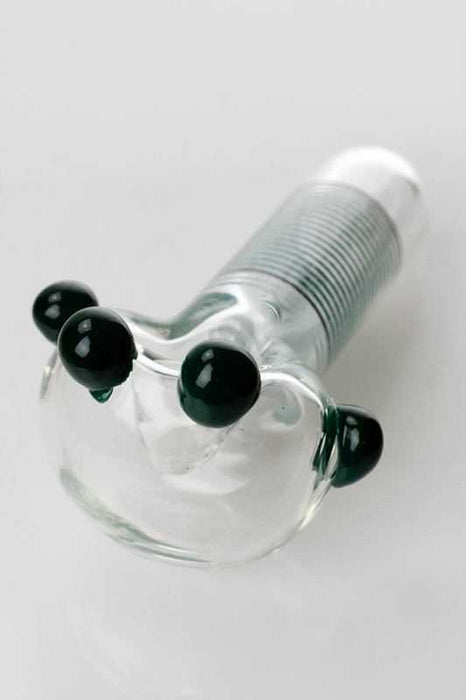 Heady 4 beads soft glass hand pipe | Jupiter Grass
