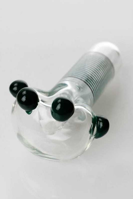 Heady 4 beads soft glass hand pipe | Jupiter Grass