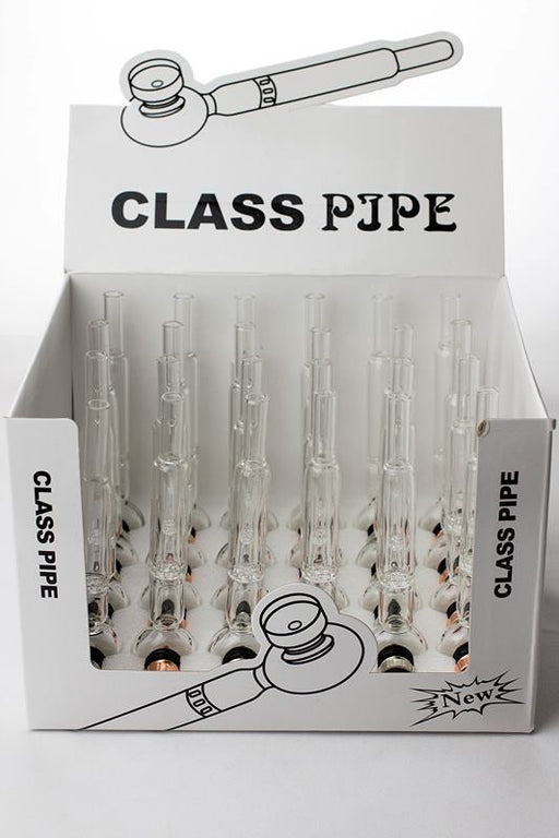 5.5" Glass tube pipe TP006  with metal screen Box of 24 | Jupiter Grass