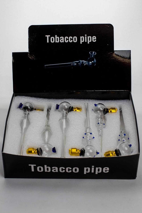 5.5" Glass tube pipe with metal screen | Jupiter Grass
