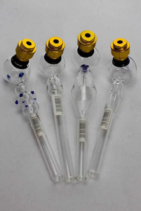 5.5" Glass tube pipe with metal screen | Jupiter Grass