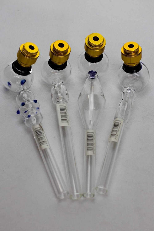 5.5" Glass tube pipe with metal screen | Jupiter Grass