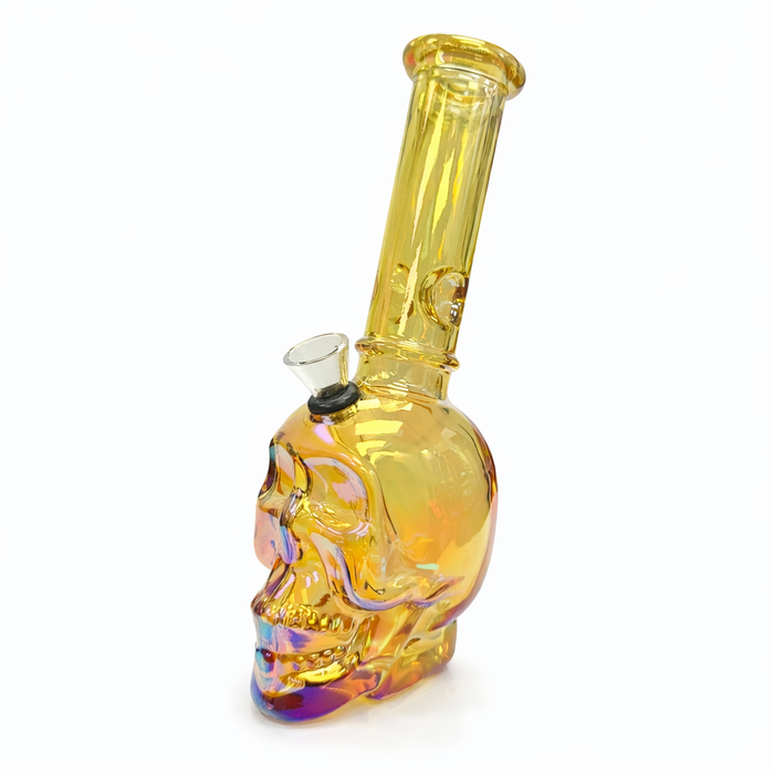 8″ Skull Glass Bong – Metallic Finish [GP2047] | Jupiter Grass