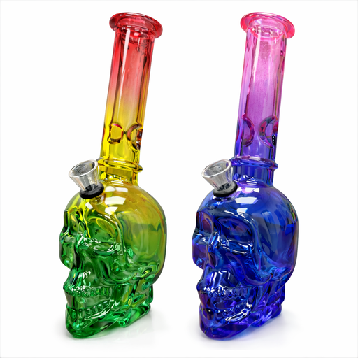 8″ Skull Glass Bong – Metallic Finish [GP2046] | Jupiter Grass