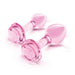 Pink Roses Glass Butt Plug Training Set