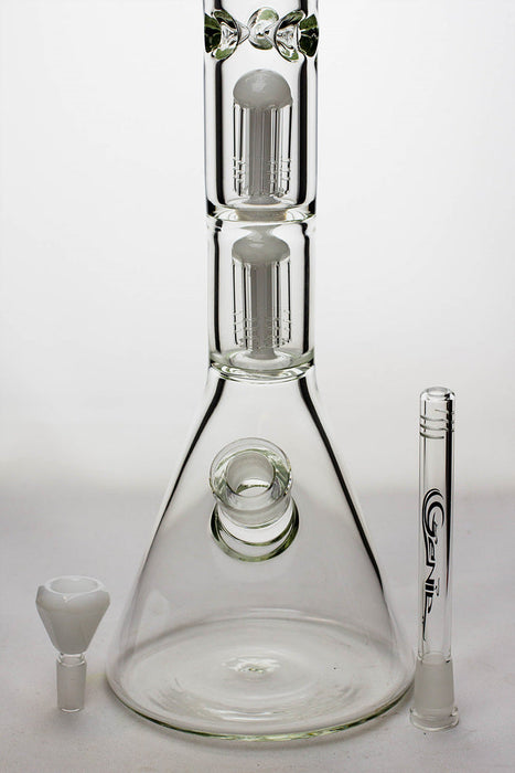 24" genie double 6 arms heavy glass water beaker bong | Jupiter Grass