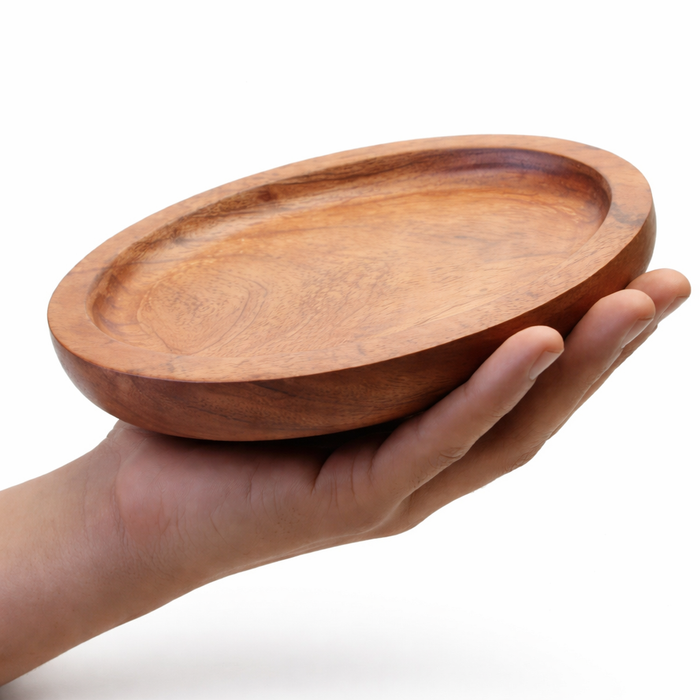 TBBC | Natural Hardwood oval Rolling Tray | Jupiter Grass