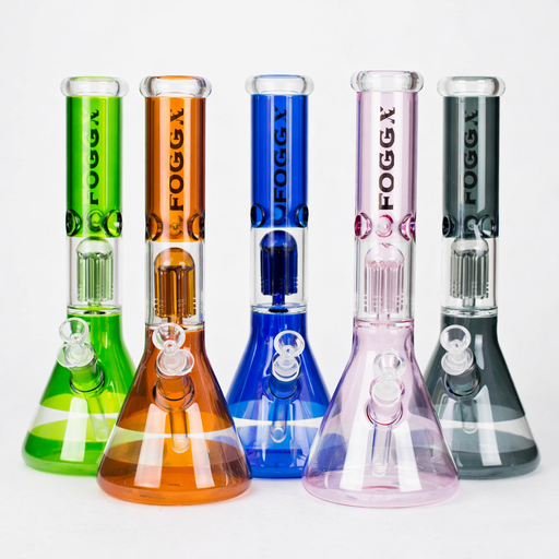 FOGGX | 14" Colored Glass Water Pipe with Percolator [FTLL09] | Jupiter Grass