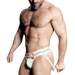 SLINGJOCK upthrust slider-strap jock, WHITE SNOW, MEDIUM