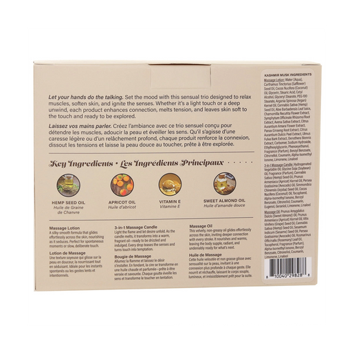 Hemp Seed Tranquility Massage Trio Gift Set - Kashmir Musk