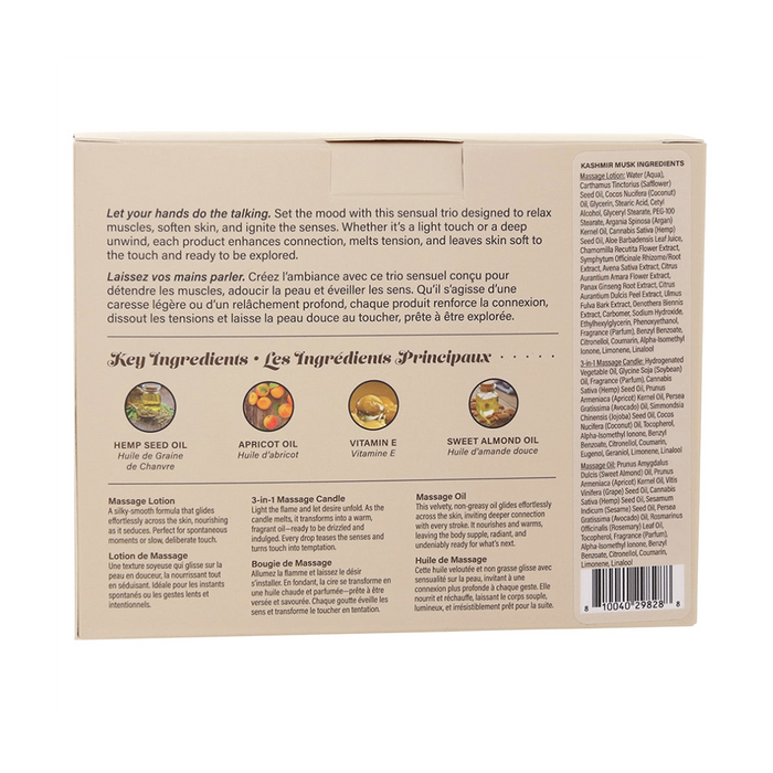 Hemp Seed Tranquility Massage Trio Gift Set - Kashmir Musk