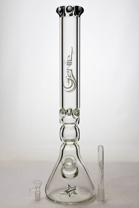 19.5" Genie 9 mm curved shaft glass beaker bong | Jupiter Grass