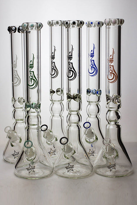 19.5" Genie 9 mm curved shaft glass beaker bong | Jupiter Grass