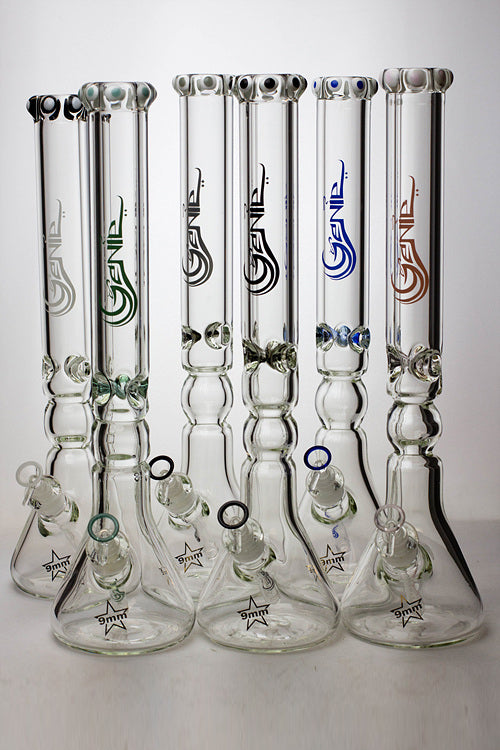 19.5" Genie 9 mm curved shaft glass beaker bong | Jupiter Grass