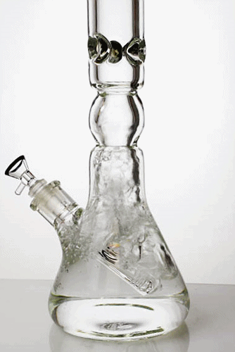19.5" Genie 9 mm curved shaft glass beaker bong | Jupiter Grass