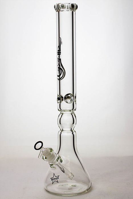 19.5" Genie 9 mm curved shaft glass beaker bong | Jupiter Grass