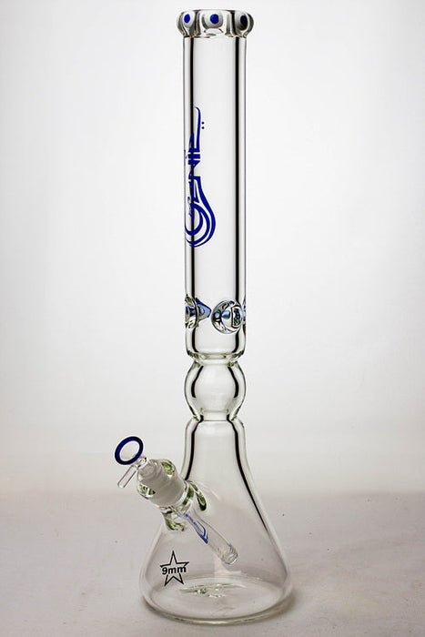 19.5" Genie 9 mm curved shaft glass beaker bong | Jupiter Grass
