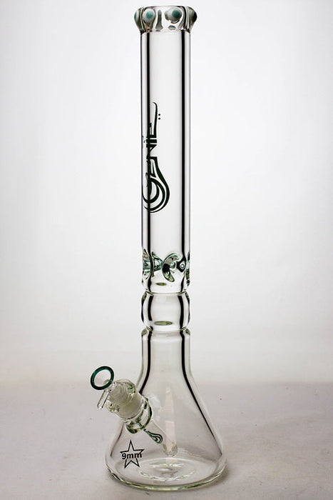 19.5" Genie 9 mm curved shaft glass beaker bong | Jupiter Grass