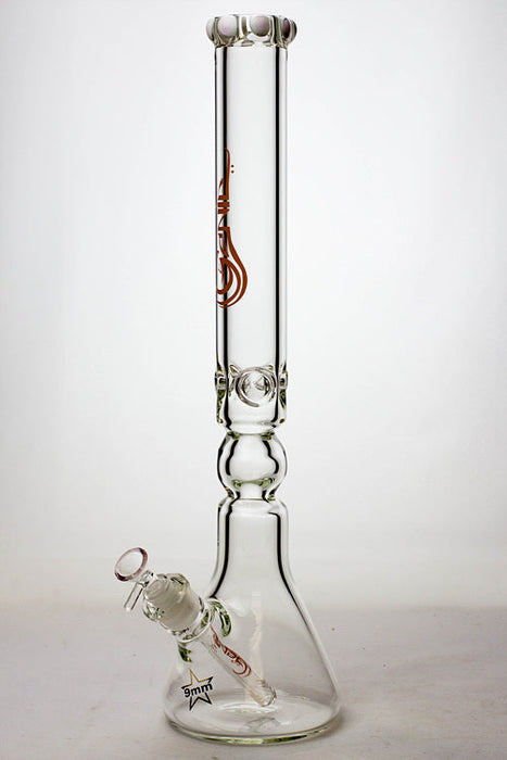 19.5" Genie 9 mm curved shaft glass beaker bong | Jupiter Grass