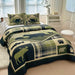Lodge Collection 3pcs Queen size reversible quilt bed set [6110] | Jupiter Grass