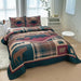 Lodge Collection 3pcs King size reversible quilt bed set [6120] | Jupiter Grass