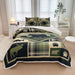 Lodge Collection Sherpa Lined 3pcs Queen size quilt bed set [6260] | Jupiter Grass