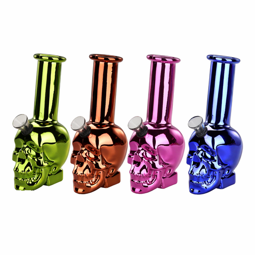 6″ Chrome Reaper Skull Edition Mini Glass Bong – Metallic Finish [JBLMIN-05-16] | Jupiter Grass