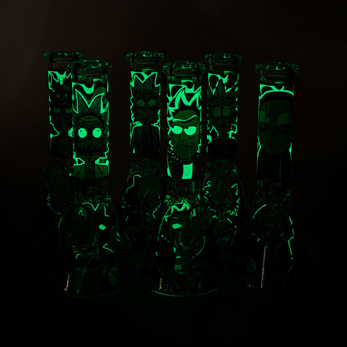 10" Glow-in-the-Dark Glass Beaker Bong [BH1351] | Jupiter Grass