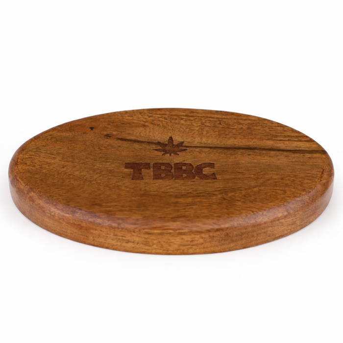 TBBC | Natural Hardwood oval Rolling Tray | Jupiter Grass