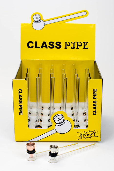 5.5" Glass tube pipe TP004 with metal screen Box of 24 | Jupiter Grass
