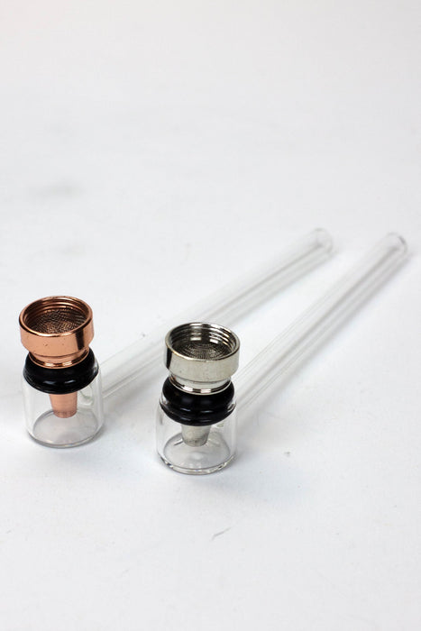 5.5" Glass tube pipe TP004 with metal screen Box of 24 | Jupiter Grass