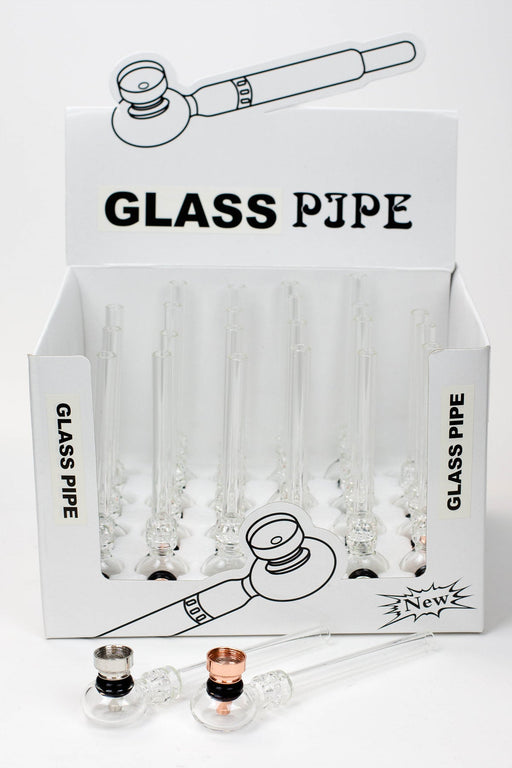5.5" Glass tube pipe TP005 with metal screen Box of 24 | Jupiter Grass