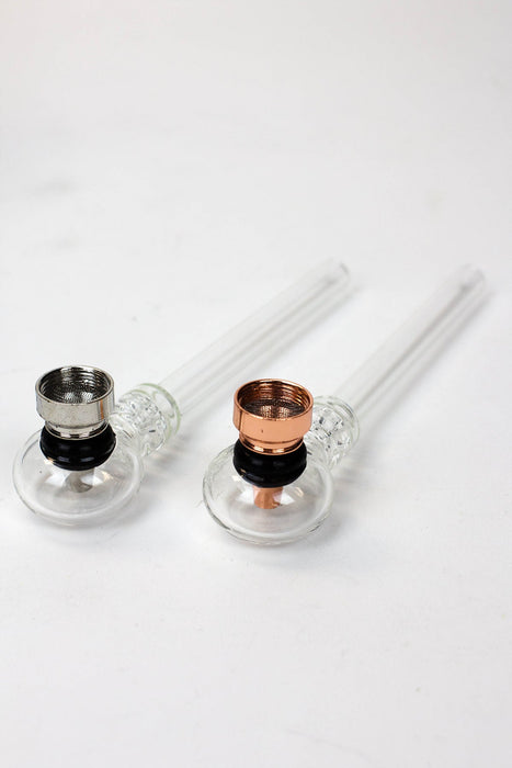 5.5" Glass tube pipe TP005 with metal screen Box of 24 | Jupiter Grass