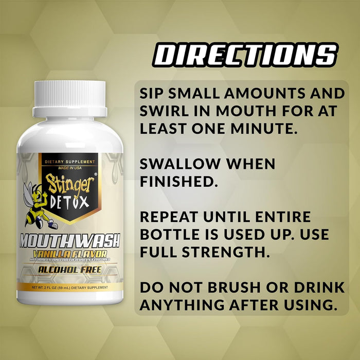 Stinger Detox | Mouthwash Drink - Vanilla Flavor - 2 FL OZ - Alcohol Free | Jupiter Grass