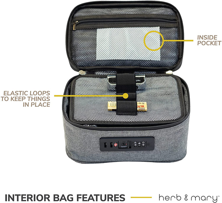 Herb & Mary | Smell Proof Accessories Storage Stash Case w/Integrated Combo Lock (Medium) | Jupiter Grass
