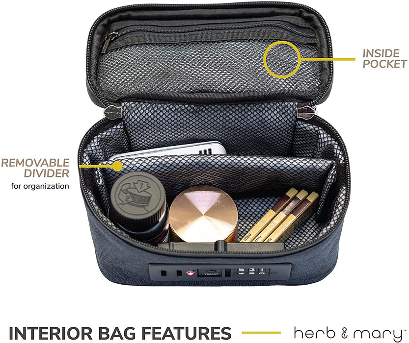 Herb & Mary | Smell Proof Accessories Storage Stash Case w/Integrated Combo Lock (Small) | Jupiter Grass