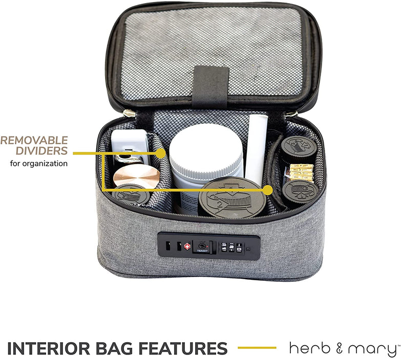 Herb & Mary | Smell Proof Accessories Storage Stash Case w/Integrated Combo Lock (Medium) | Jupiter Grass