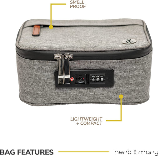 Herb & Mary | Smell Proof Accessories Storage Stash Case w/Integrated Combo Lock (Medium) | Jupiter Grass