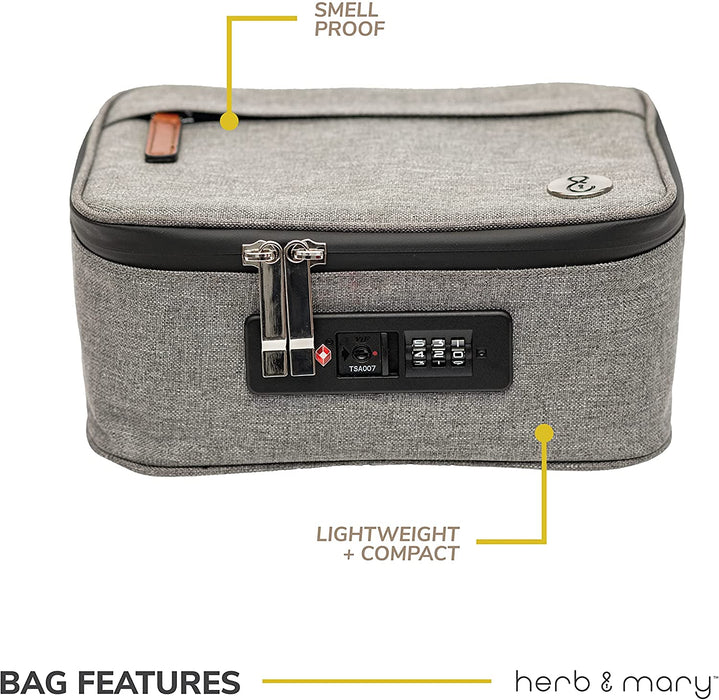 Herb & Mary | Smell Proof Accessories Storage Stash Case w/Integrated Combo Lock (Medium) | Jupiter Grass