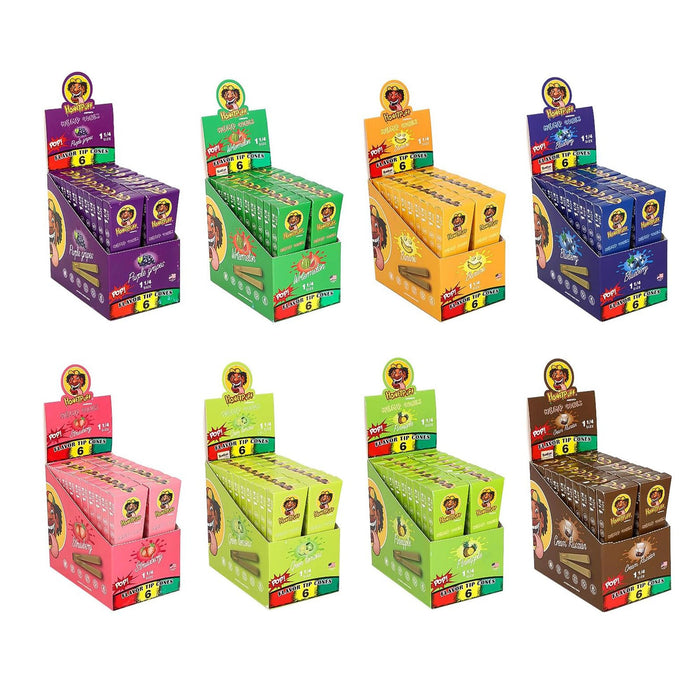 Honeypuff | 1 1/4 Size Fruit flavor tip 6pk Hemp cones Box of 20 | Jupiter Grass